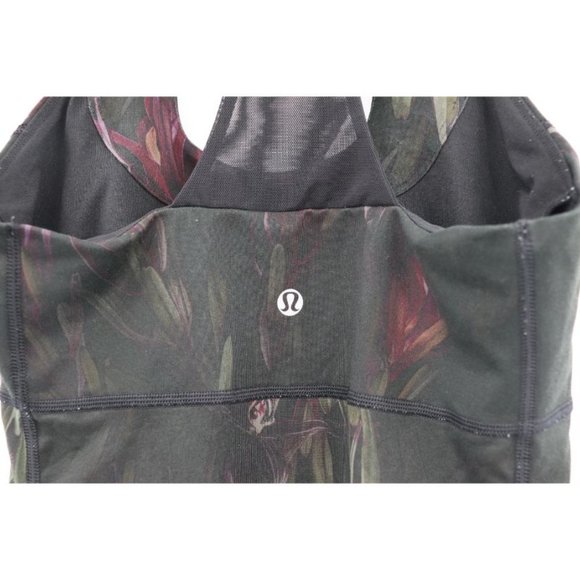 Lululemon Women's S/M Scoop‎ Neck Tank Racerback Midnight Iris Black Dark Floral - Picture 7 of 14